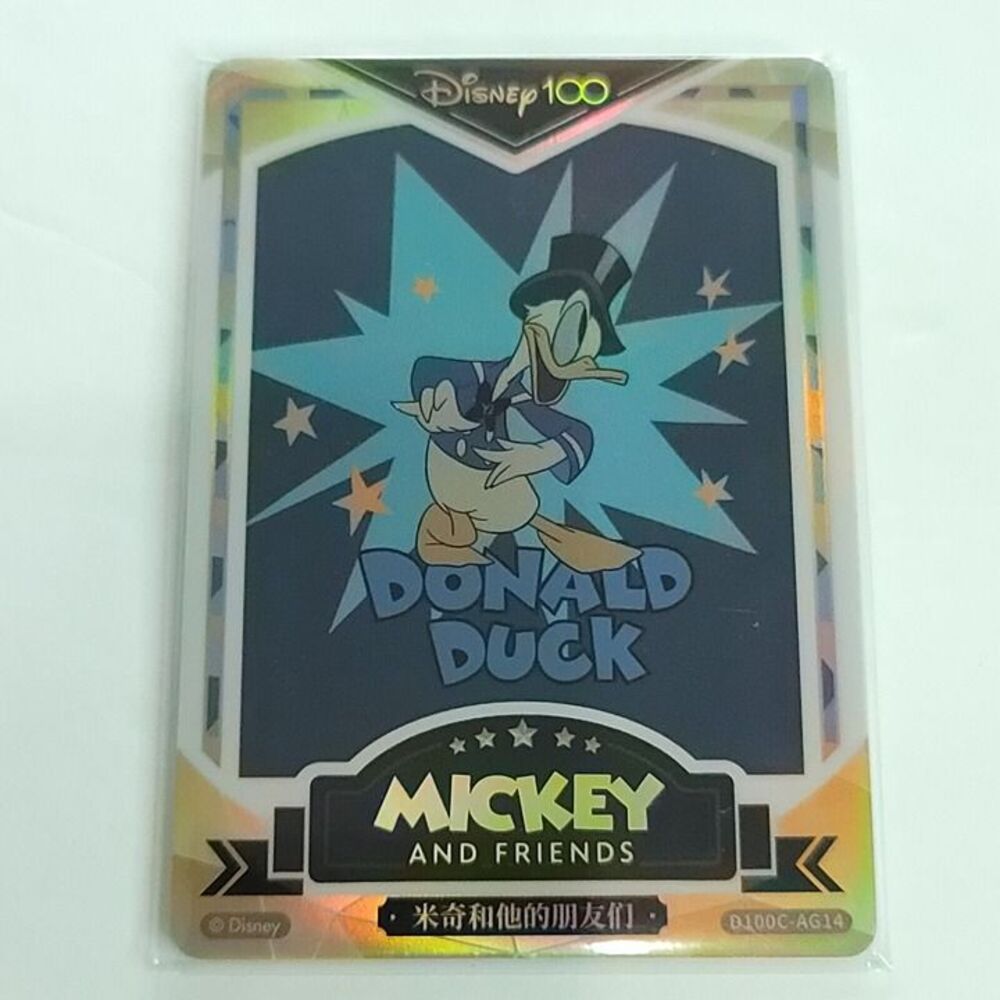 Donald Duck Mickey Card Fun Disney 100 Carnival Artist Signature 014/100 Gold